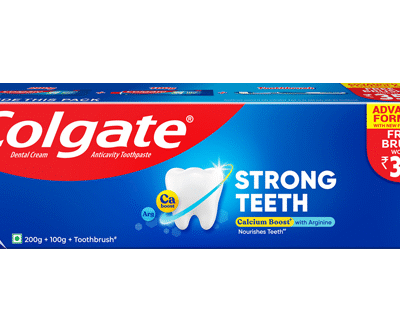 Colgate Strong Teeth Anticavity Toothpaste 200g+100g+Toothbrush