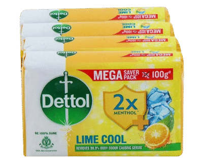 Dettol Lime Cool Soap (MEGA PACK) 100gx4=400g