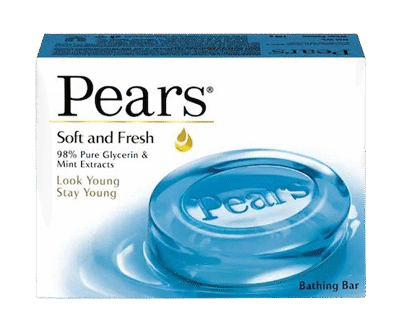 Pears Soft and Fresh Pure Glycerin & Mint Extract Soap 100g