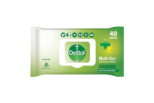 Dettol Germ Protection Wet Wipes for Skin & Surfaces, Original – 40 Count