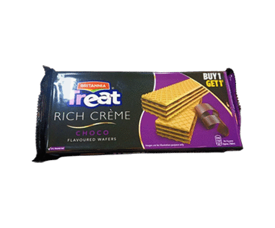 Britannia Treat Rich Creme Choco Flavoured Wafers Buy1 Get1