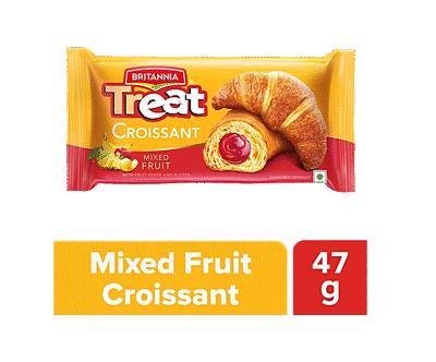 Britannia Treat Croissant Mixed Fruit with Fruit puree and Butter 47g
