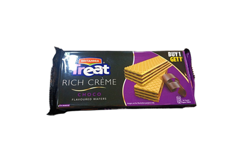Britannia Treat Rich Creme Choco Flavoured Wafers Buy1 Get1