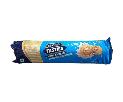McVities Tasties Vanilla Cream Sandwich Biscuits 100g