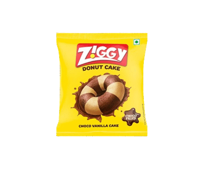 Ziggy Donut Cake - Choco Vanilla Cake - Choco Filled 47g