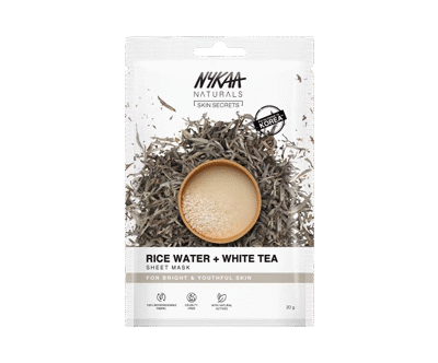 Nykaa Naturals, Skin Scerets  ( Rice Water + Whith Tea ) Sheet Mask